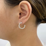 Diamond Half Hoops Earrings 1.6 ct White Gold