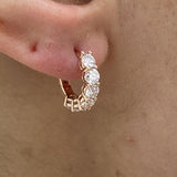 Diamond Hoop Earrings 1.47 Carat Rose Gold 14K