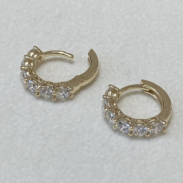 Diamond Hoop Earrings 1.45 Carat Yellow Gold 14K