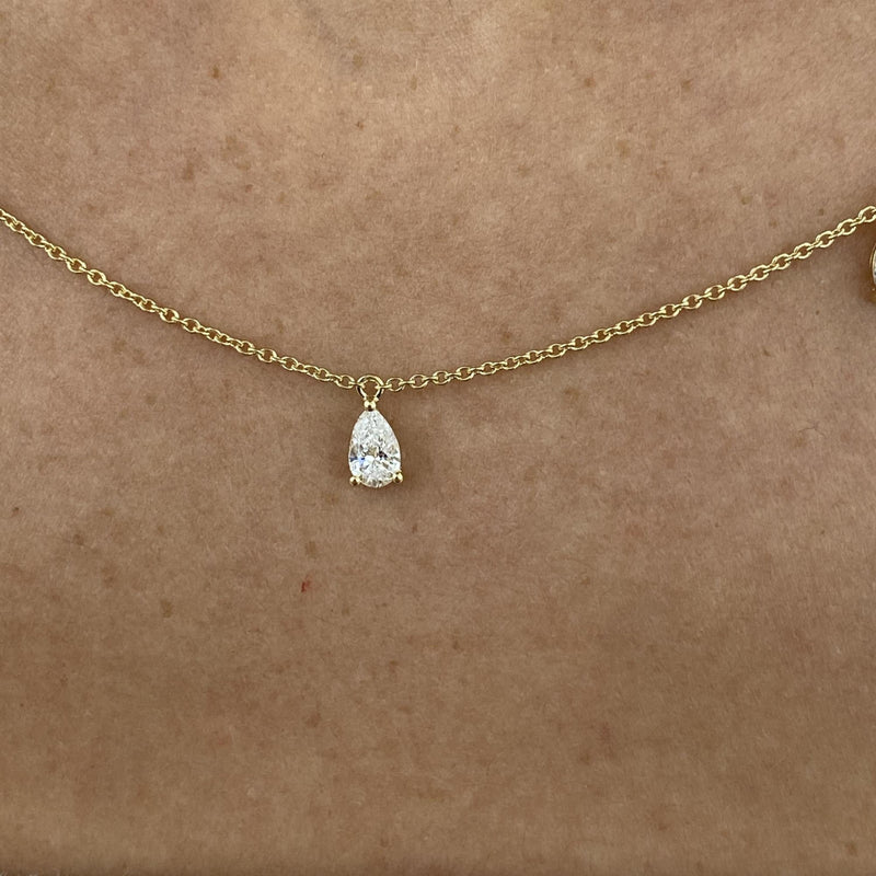 Diamond Chain Necklace 1.66 Carat Yellow Gold 14K