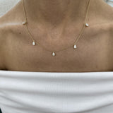 Diamond Chain Necklace 1.66 Carat Yellow Gold 14K