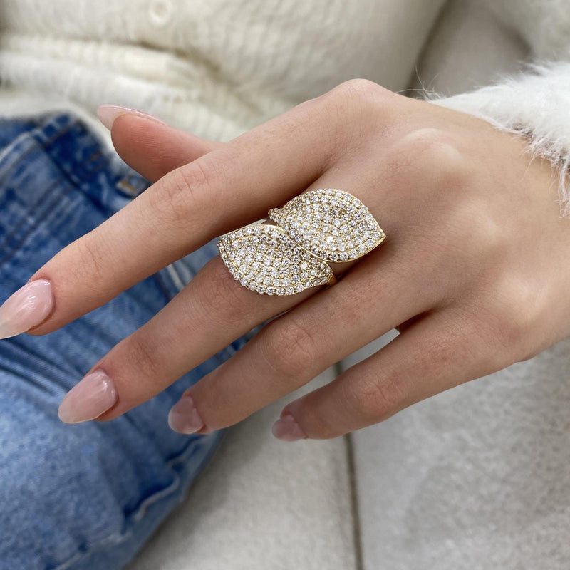 Diamond Statement Ring 3.06 Carat Yellow Gold 14K