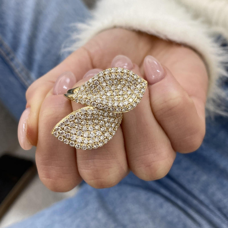 Diamond Statement Ring 3.06 Carat Yellow Gold 14K