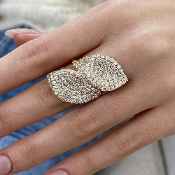 Diamond Statement Ring 3.06 Carat Yellow Gold 14K