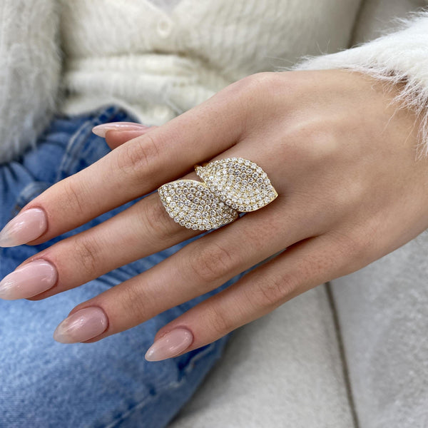 Diamond Statement Ring 3.06 Carat Yellow Gold 14K