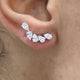 Diamond Climber Earrings 1.52 Carat White Gold 14K