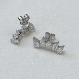 Diamond Climber Earrings 2.46 Carat White Gold 14K