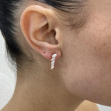 Diamond Drop Earrings 0.99 Carat Rose Gold 14K