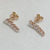 Diamond Drop Earrings 0.99 Carat Rose Gold 14K