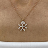 Diamond Pendant Necklace 1.46 Carat Rose Gold 14K