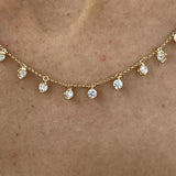 Diamond Chain Necklace 2.24 Carat Yellow Gold 14K