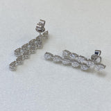 Diamond Drop Earrings 2.68 Carat White Gold 14K