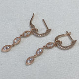 Diamond Drop Earrings 0.57 Carat Rose Gold 14K