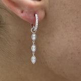 Diamond Drop Earrings 0.57 Carat White Gold 14K