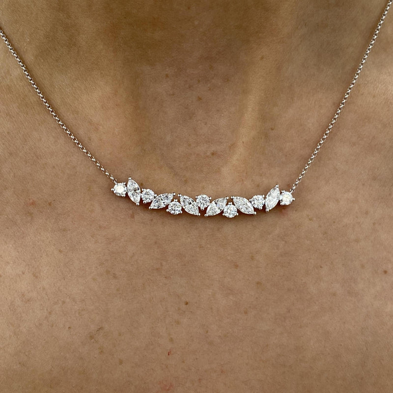 Diamond Chain Necklace 1.81 Carat White Gold 14K