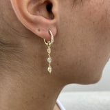 Diamond Drop Earrings 0.57 Carat Yellow Gold 14K