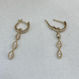 Diamond Drop Earrings 0.57 Carat Yellow Gold 14K