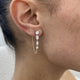 Diamond Chain Tassel Stud Earrings 1.79 Carat White Gold 14K