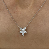 Diamond Chain Necklace 1.29 Carat White Gold 14K