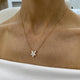 Diamond Chain Necklace 1.29 Carat Rose Gold 14K