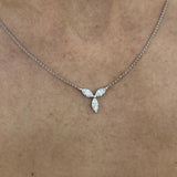 Diamond Chain Necklace 0.68 Carat White Gold 14K