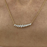 Diamond Chain Necklace 0.84 Carat Yellow Gold 14K