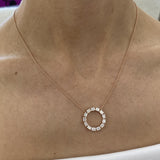 Diamond Chain Necklace 1.88 Carat Rose Gold 14K