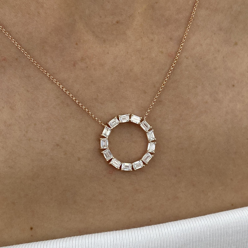 Diamond Chain Necklace 1.88 Carat Rose Gold 14K