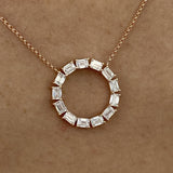 Diamond Chain Necklace 1.88 Carat Rose Gold 14K