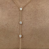 Diamond Lariat Necklace 0.86 Carat Rose Gold 14K