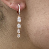 Diamond Drop Earrings 2.21 Carat Rose Gold 14K