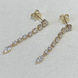 Diamond Drop Earrings 2.48 Carat Yellow Gold 14K