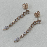 Diamond Drop Earrings 2.48 Carat Rose Gold 14K