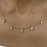 Diamond Chain Necklace 0.55 Carat Yellow Gold 14K