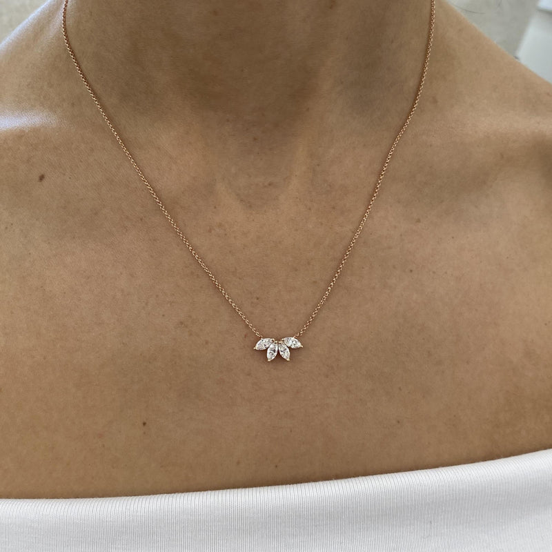 Diamond Chain Necklace 0.58 Carat Rose Gold 14K