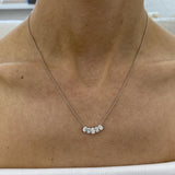 Diamond Chain Necklace 0.95 Carat White Gold 14K