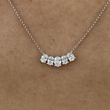 Diamond Chain Necklace 0.95 Carat White Gold 14K