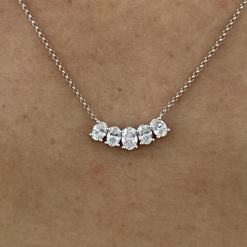 Diamond Chain Necklace 0.95 Carat White Gold 14K