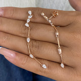 Diamond Drop Earrings 1.5 ct Rose Gold