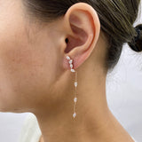 Diamond Drop Earrings 1.4 ct Rose Gold
