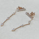 Diamond Drop Earrings 1.49 Carat Rose Gold 14K