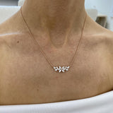 Diamond Pendant Necklace 1.42 Carat Rose Gold 14K
