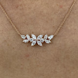 Diamond Pendant Necklace 1.42 Carat Rose Gold 14K