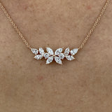 Diamond Pendant Necklace 1.42 Carat Rose Gold 14K