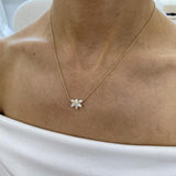 Diamond Pendant Necklace 1.02 Carat Yellow Gold 14K