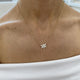 Diamond Pendant Necklace 1.02 Carat Yellow Gold 14K