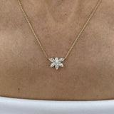 Diamond Pendant Necklace 1.02 Carat Yellow Gold 14K