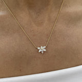 Diamond Pendant Necklace 1.02 Carat Yellow Gold 14K