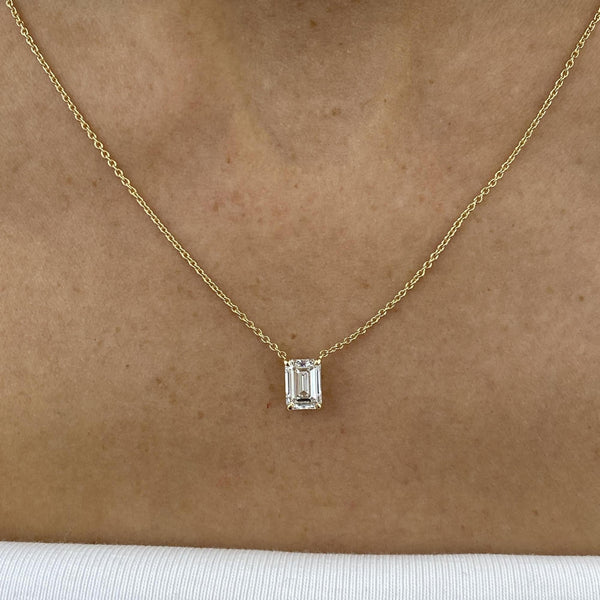 Diamond Pendant Necklace 1.5 ct Yellow Gold