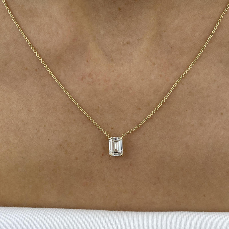 Diamond Pendant Necklace 1.5 ct Yellow Gold